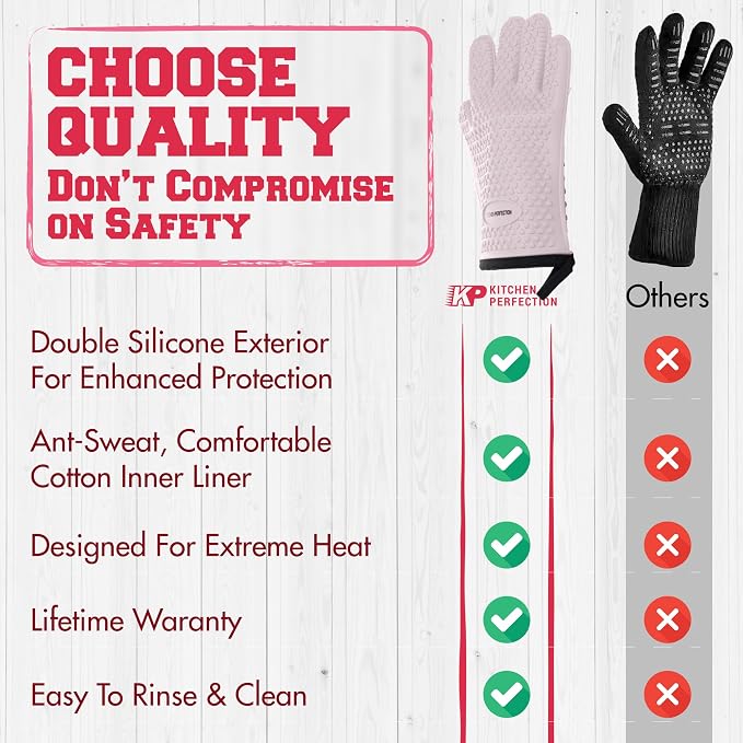 KITCHEN PERFECTION Silicone Smoker Oven Gloves - Image 9
