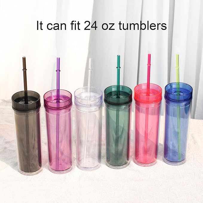 DAKOUFISH 11 Inch Clear Reusable Plastic Replacement Drinking Straws - Image 5