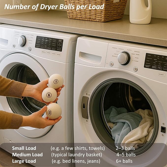 Sheep Wool Dryer Balls 12 Pack XL Premium Natural Fabric Softener, Reusable - Image 5