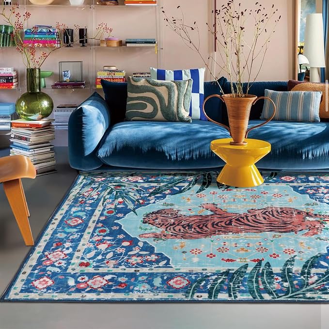 4x6 FT Leopard Rug for Living Room Vintage Animal Rug Aesthetic Rugs for Girls - Image 9