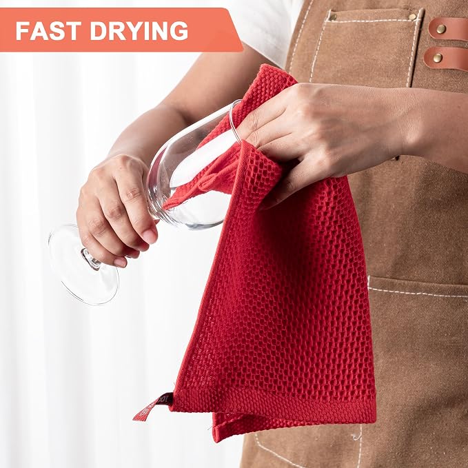 BOOMIBOO 6-Pack Kitchen Dish Cloths, 100% Cotton Waffle Weave, Ultra Soft - Image 3