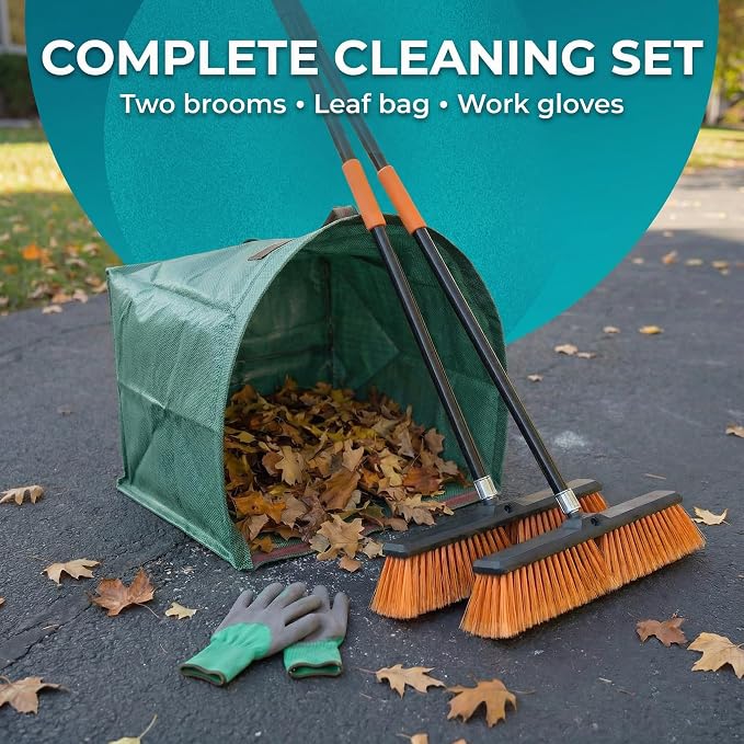 HELOMOR 2-Pack 19” Outdoor Push Brooms - Image 6