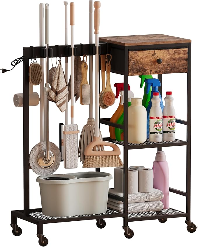 Heavy Duty Metal Cleaning Cart by Unionly
