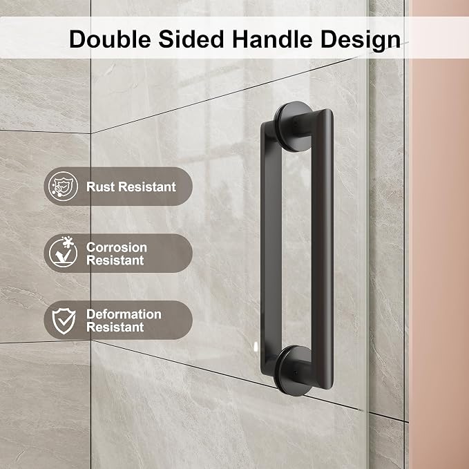 Frameless Shower Door, Single Sliding Glass Shower Door - Image 4