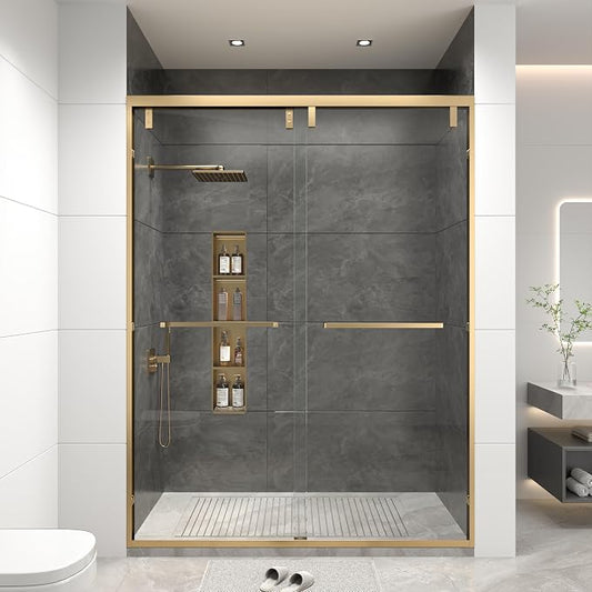 RFN 50-54" W x 76" H Framed Bypass Double Sliding Shower Door, 1/4" by Unknown