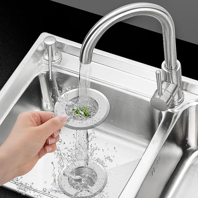 2-Pack Kitchen & Bathroom Sink Drain Strainers I 4.5 Inch Bathroom Drain Hair - Image 3