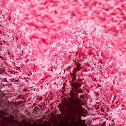 Unique Loom Solid Shag Collection Area Rug (3' 3" x 5' 3" Oval, Taffy Pink)