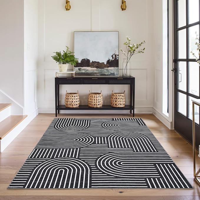 Washable Rug 4x6 Area Rugs for Living Room, Abstract Rug for Bedroom, Soft - Image 8