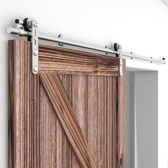 TSMST 12FT Sliding Barn Door Hardware Kit, Stainless Steel Heavy Duty Sturdy by TSMST