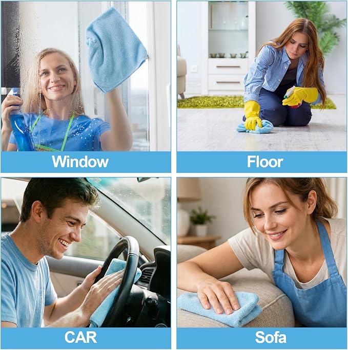 Nuenen Cleaning Cloths for Cars 16 x 16 Inch Ultra Absorbent Towels Drying - Image 6