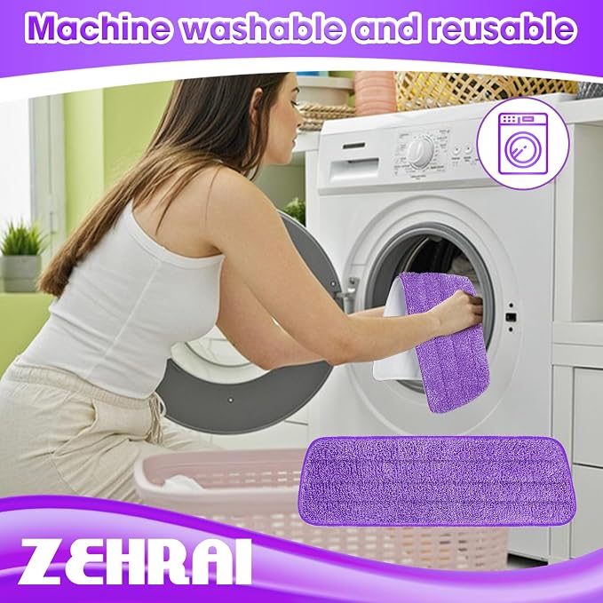 6 Pack Reusable Microfiber Mop Pads - Image 6