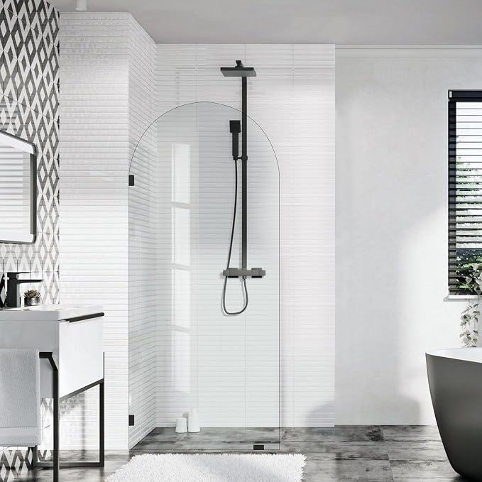 Bathroom Glass Shower Door Panel, 3/8" Thick Clear Tempered Glass Shower Screen - Image 8