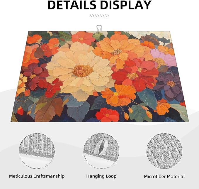 Colorful Floral Dish Drying Mat - Image 4