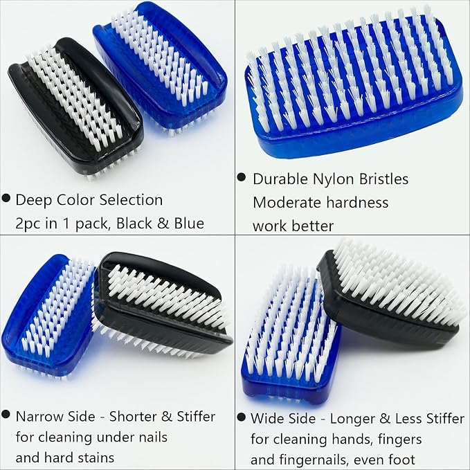 Nail Brush for Cleaning Fingernails 2 Sided Nylon Bristles Fingernail Brush for - Image 3