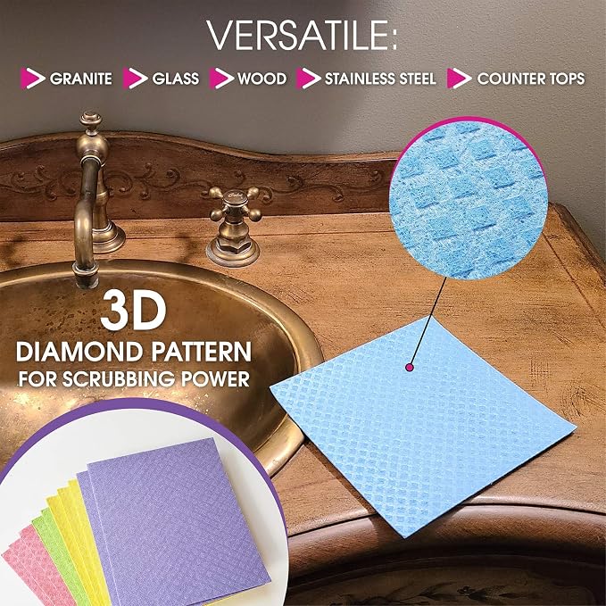 Swedish Dishcloths – Eco-Friendly Reusable Kitchen Towels – 10 Pack Cleaning - Image 8