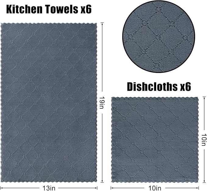 Homaxy Kitchen Towels and Dishcloths Set, 10 x 10 and 13 x 19 Inches, No Lint - Image 6