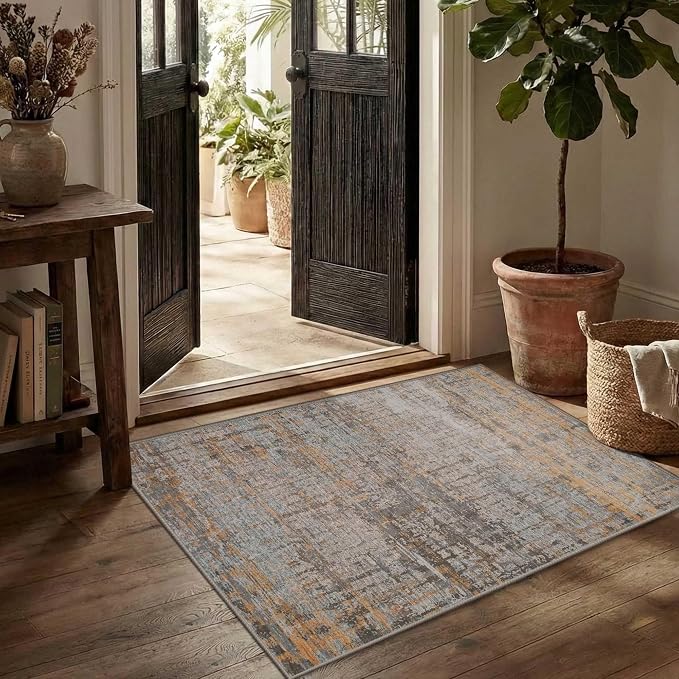 2x3 Entryway Rug, Door Mat Indoor Entrance, Washable Non Slip Kitchen Bathroom by Rugxara