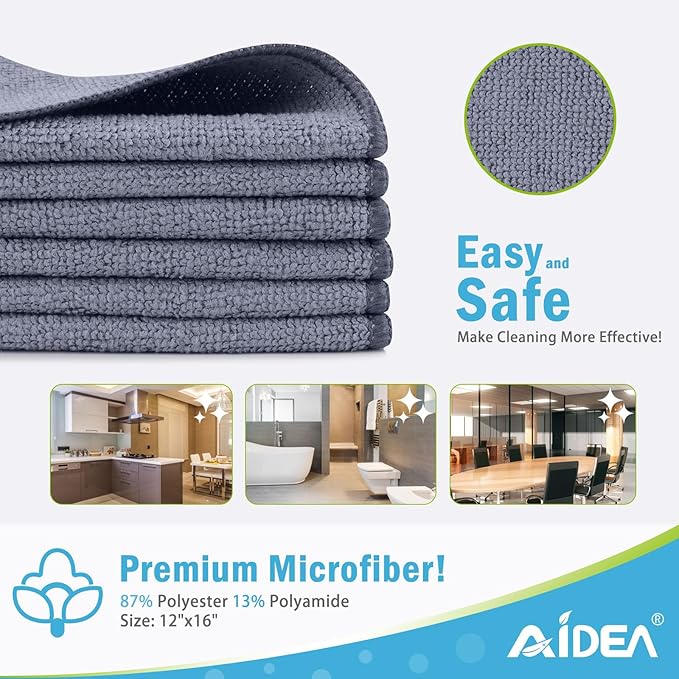 AIDEA Microfiber Cleaning Cloth-24PK, Soft Microfiber Towels - Image 2