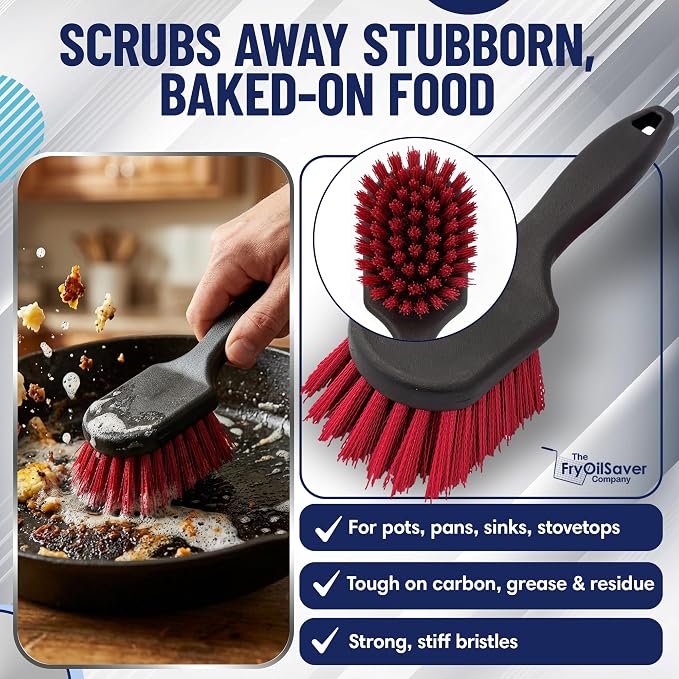 8 Inch Pot & Dish Kitchen Scrub Brush - Image 2