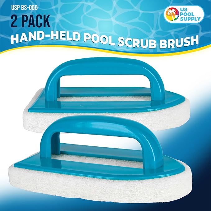 U.S. Pool Supply Hand-Held Pool Scrub Brush, 2 Pack - Image 2