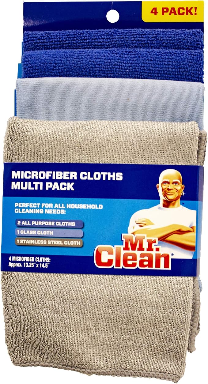 Mr. Clean Microfiber Cloths Multi-Pack 4 Pack by MrClean
