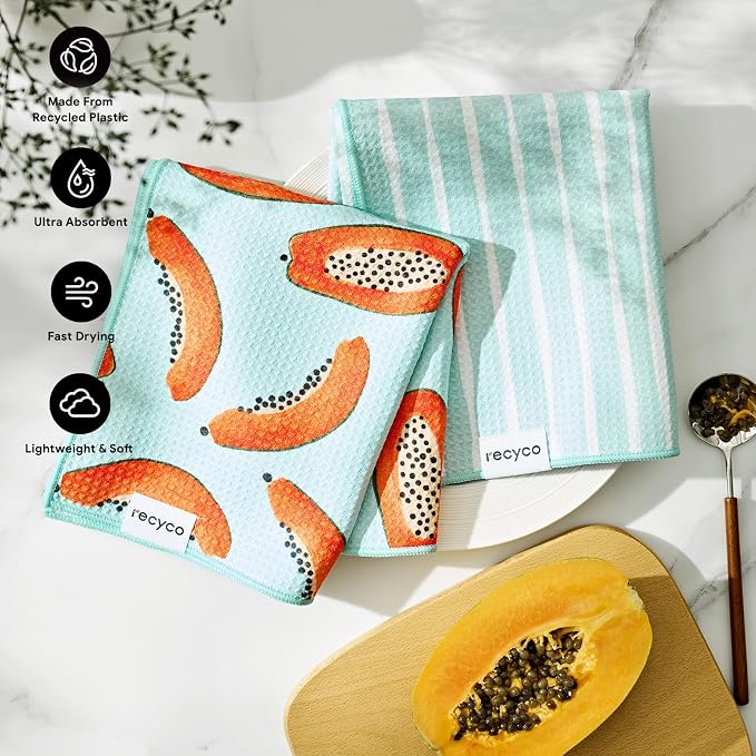 RECYCO Waffle Kitchen Towel Set of 2 - Image 3
