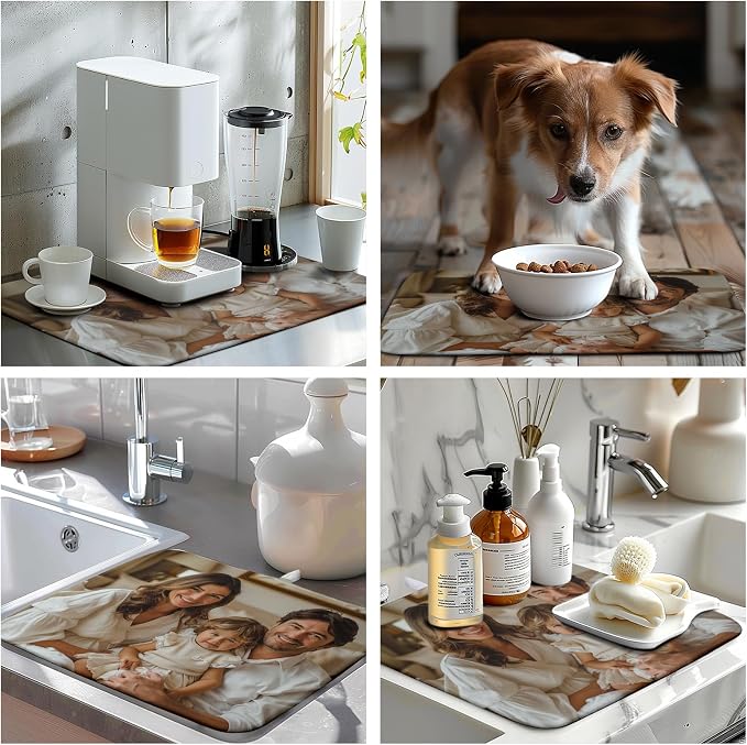 Custom Drying Mat with Picture Text Personalized Photo Dish Drying Mats - Image 8