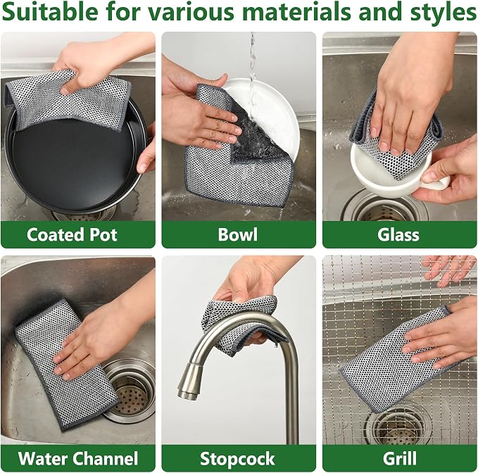 6Pack Double-Side Wire Dishcloth, Upgrade Wire Cleaning Cloths - Image 7