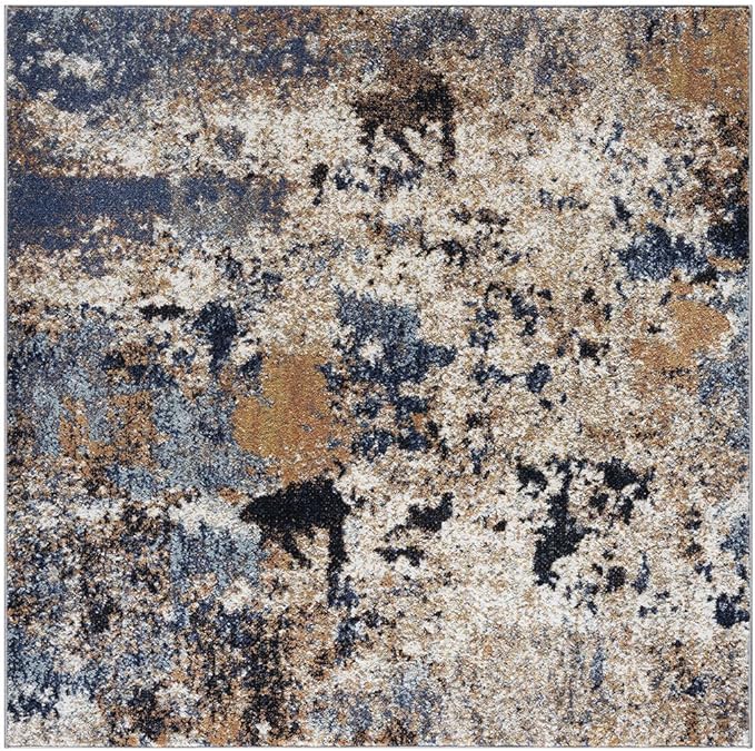 Keen Home Design Area Rugs - 10ft Round Non-Shedding, Abstract Rugs for Kitchen, Living Room, Bedroom, Dining Room, Entryway - Size: 10' Square, Multi