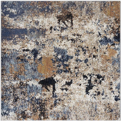 Keen Home Design Area Rugs - 10ft Round Non-Shedding, Abstract Rugs for Kitchen, Living Room, Bedroom, Dining Room, Entryway - Size: 10' Square, Multi