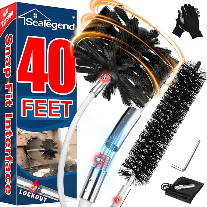 Sealegend 40 Feet Dryer Vent Cleaner Kit/Lint Remover/Upgraded Flexible by Sealegend