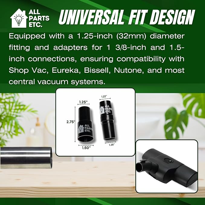 Vacuum Carpet Brush Nozzle Attachment, 1.25” Turbo Floor Brush Accessories - Image 4