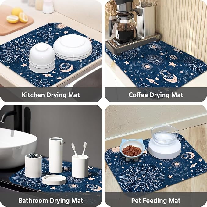 Dish Drying Mat for Kitchen Counter 16x18 Inch, Super Absorbent Dish Drainer Mat - Image 7
