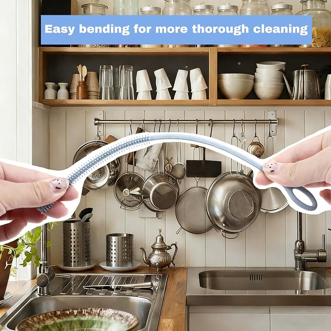 4Pcs Reusable Silicone Straw Cleaner Brush Extra Long, Soft Bendable, Non-Slip - Image 4