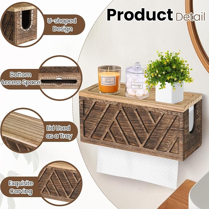 Set of 2 Paper Towel Dispenser Wall Mount, Paper Towel Holder Wall Mounted - Image 6