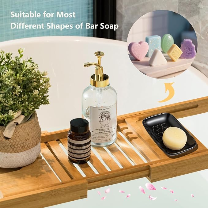 Gomakren Soap Dish for Shower, Bar Soap Holder, Ceramic Soap Dishes for Bar Soap - Image 6