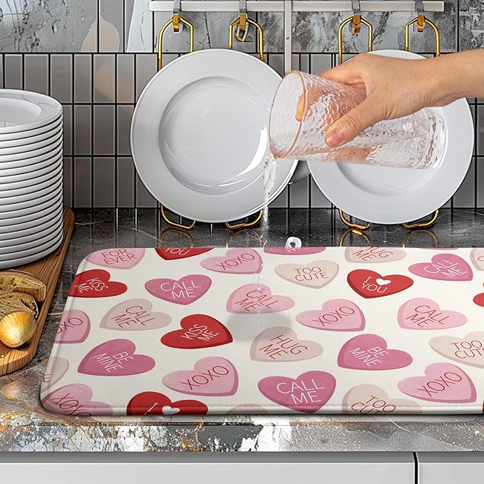 Valentine Love Heart Dish Drying Mat - Image 5