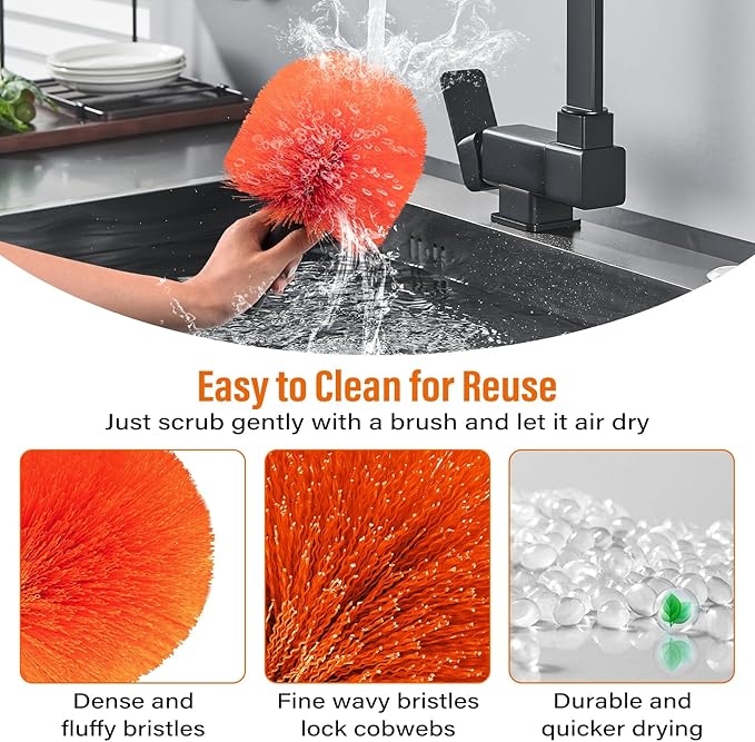 26 FT Cobweb Duster with Extension Pole, Spider Web Brush with Pole Extend - Image 4
