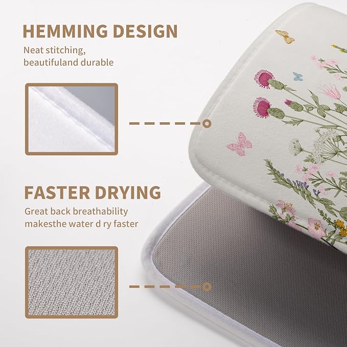 Wildflower Floral Dish Drying Mat - Image 4