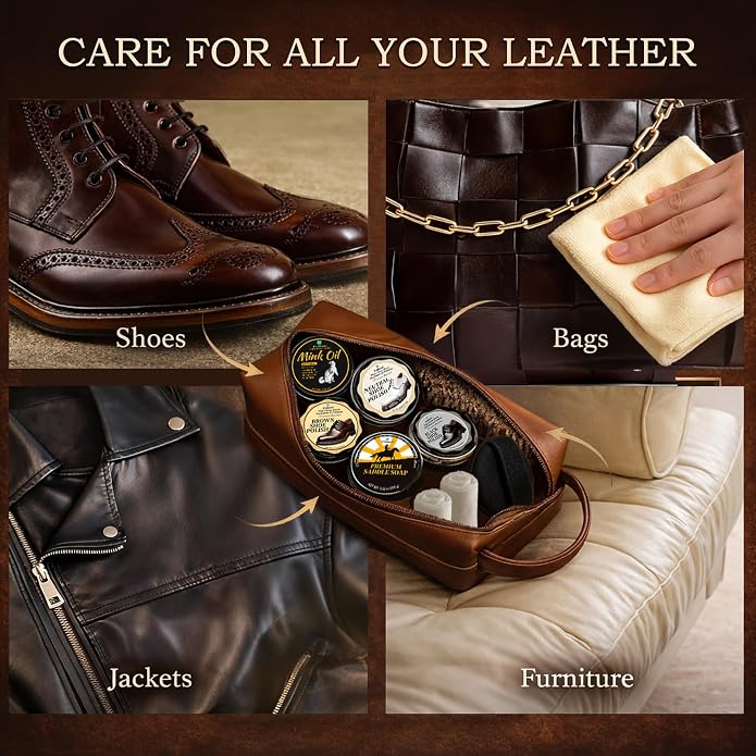 Shoe Care Kit – 16-in-1 Leather Shoe Polish, Cleaning & Conditioning Kit - Image 3