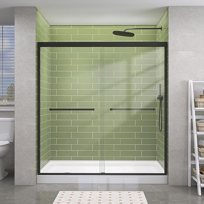 GETPRO Shower Door Double Sliding 62-66 in. W x 72 in. H Semi-Frameless Bypasss by GETPRODeluxeBathroomSolutionExpert