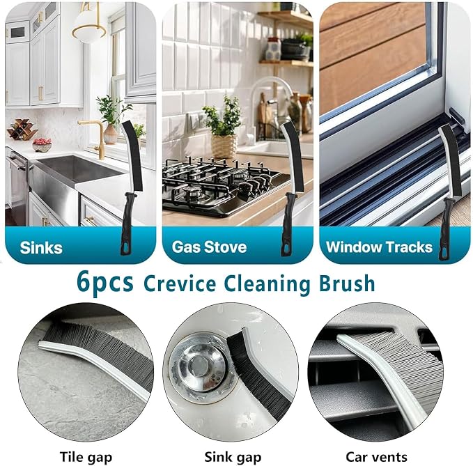 12Pcs Crevice Cleaning Brush Set, Hard Bristle Cleaning Supplies - Image 8