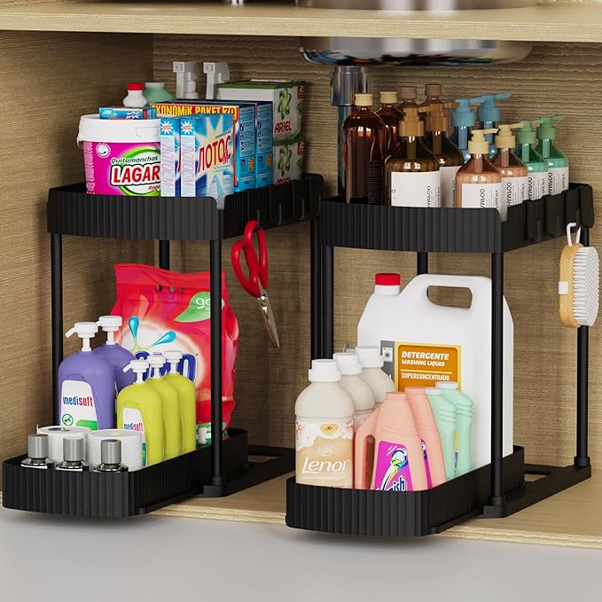2 Pack Multi-Purpose Pull-Out Storage Organizers, Under Sink Organizers and by ukeetap
