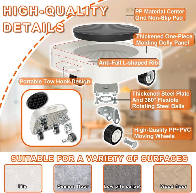 MUEA Furniture Dolly, Heavy-Duty Furniture Movers - Image 2
