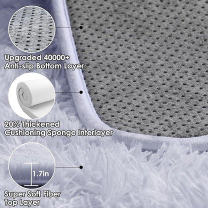 ONASAR White Area Rugs for Bedroom Fluffy, 4x6 Soft Shag Plush Bedside Rug, Living Room Indoor Floor Carpet, Washable Carpets for Nursery Kids Girls Boys Teen Baby Dorm Playroom Home Office Decor
