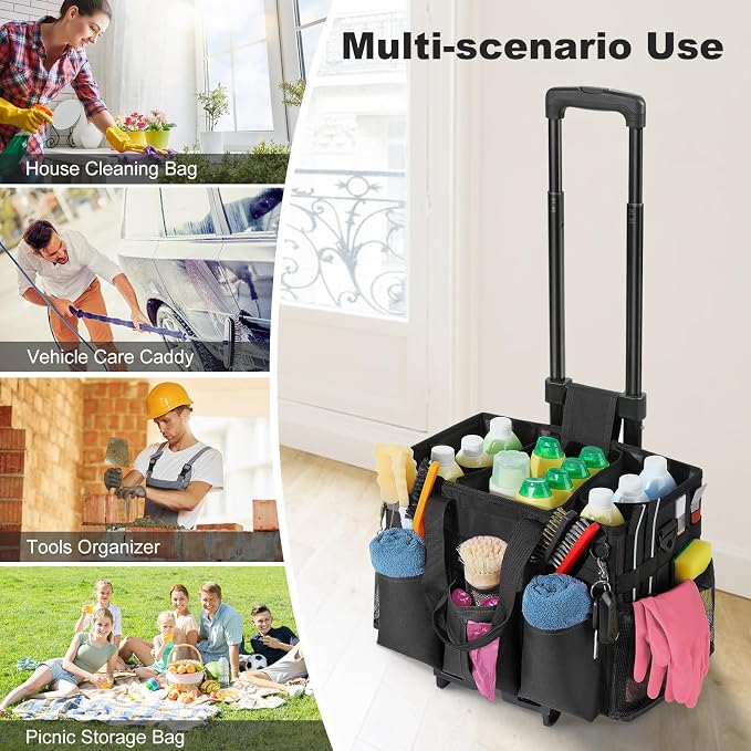 Housolution Rolling Cleaning Caddy Bag - Image 4