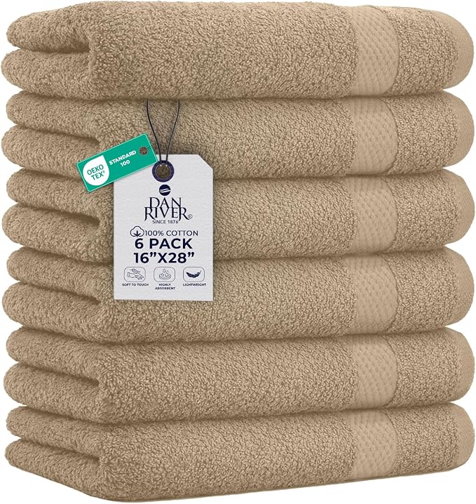 DAN RIVER 6-Pack Premium Hand Towels by DanRiver