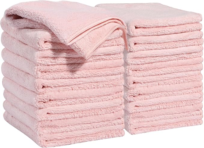 JOYMOOP Microfiber Cleaning Cloths, 11.8" x 11.8" Pink Reusable Kitchen Towels by JOYMOOP