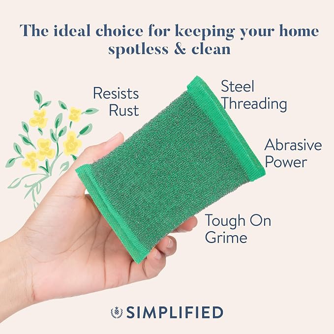 Simplified 6-Pack Steel Scouring Sponges - Image 5