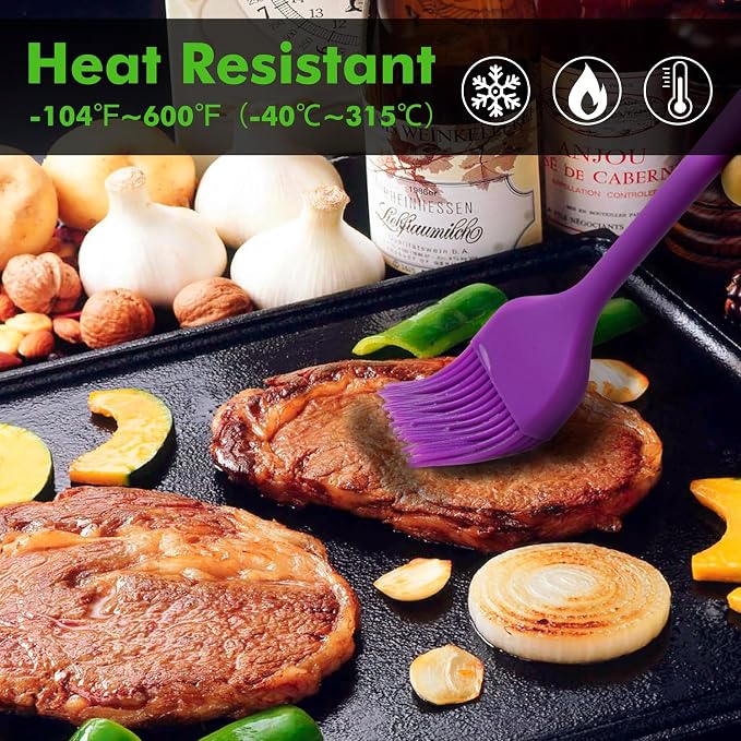 HOTEC Basting Brushes Silicone Heat Resistant Pastry Brushes Spread Oil Butter - Image 4